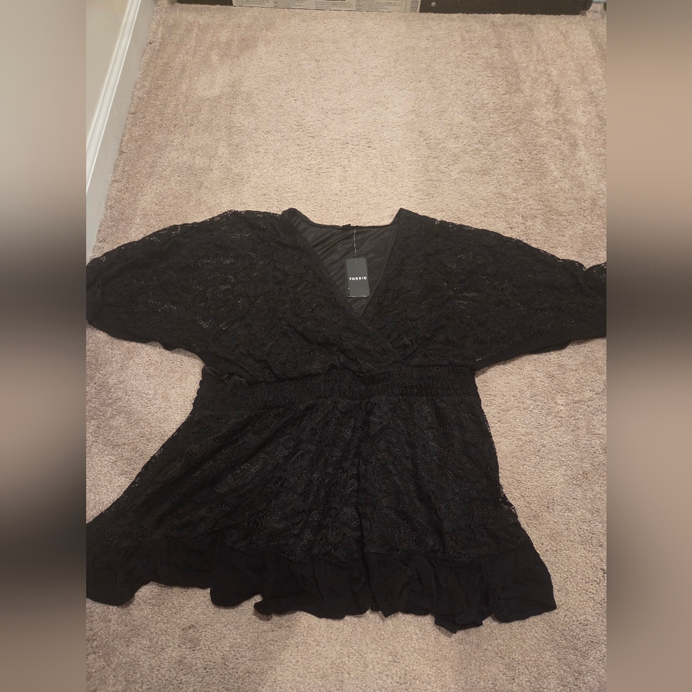 Elegant Black Lace Women Top